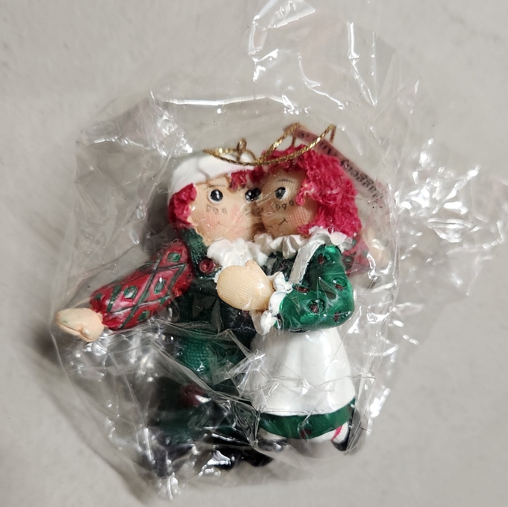 Vintage Raggedy Ann & Andy Hanging Christmas Tree Ornament